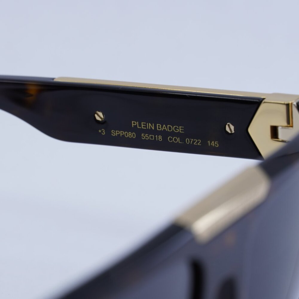 🕶️ New Philipp Plein SPP080 0722 Sunglasses - Havana Frame, Grey Lenses - Picture 7 of 12